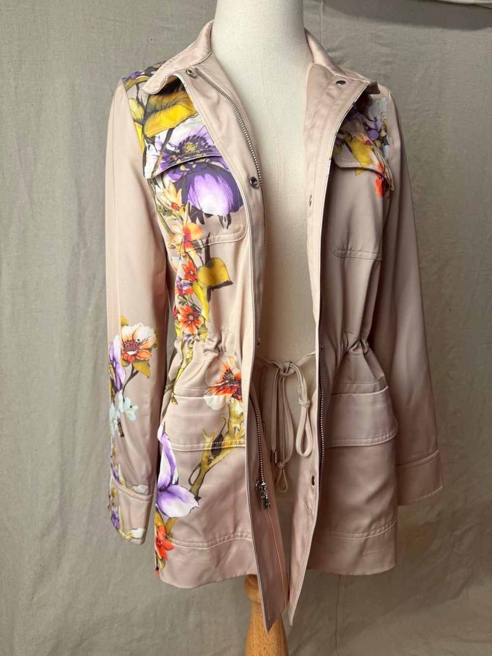 Chicos Floral Print Jacket 4/6